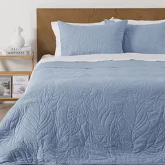 MASHINI - CUBRECAMA QUILT PORTUGAL AZUL 3 PLAZAS SUPER KING