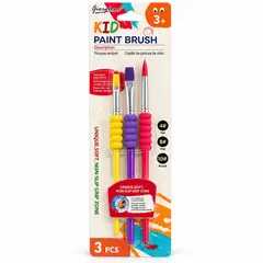 GIORGIONE - Set 3 Pinceles Infantiles Mango Ergonómico 3+