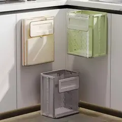 GENERICO - Basurero Plegable Colgante 10 Litros Con Tapa Para Cocina Colores Surtidos
