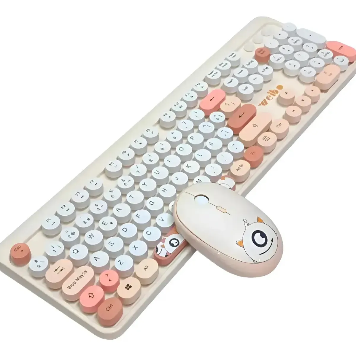 WEIBO - Teclado y Mouse Inalámbricos USB2.4G 105 Teclas Weibo