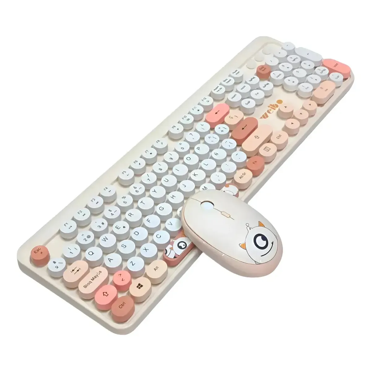 WEIBO - Teclado y Mouse Inalámbricos USB2.4G 105 Teclas Weibo