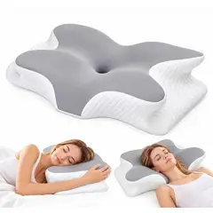 EVERSO - Almohada Ortopédica Cojín Cuello Memory Foam Cervical