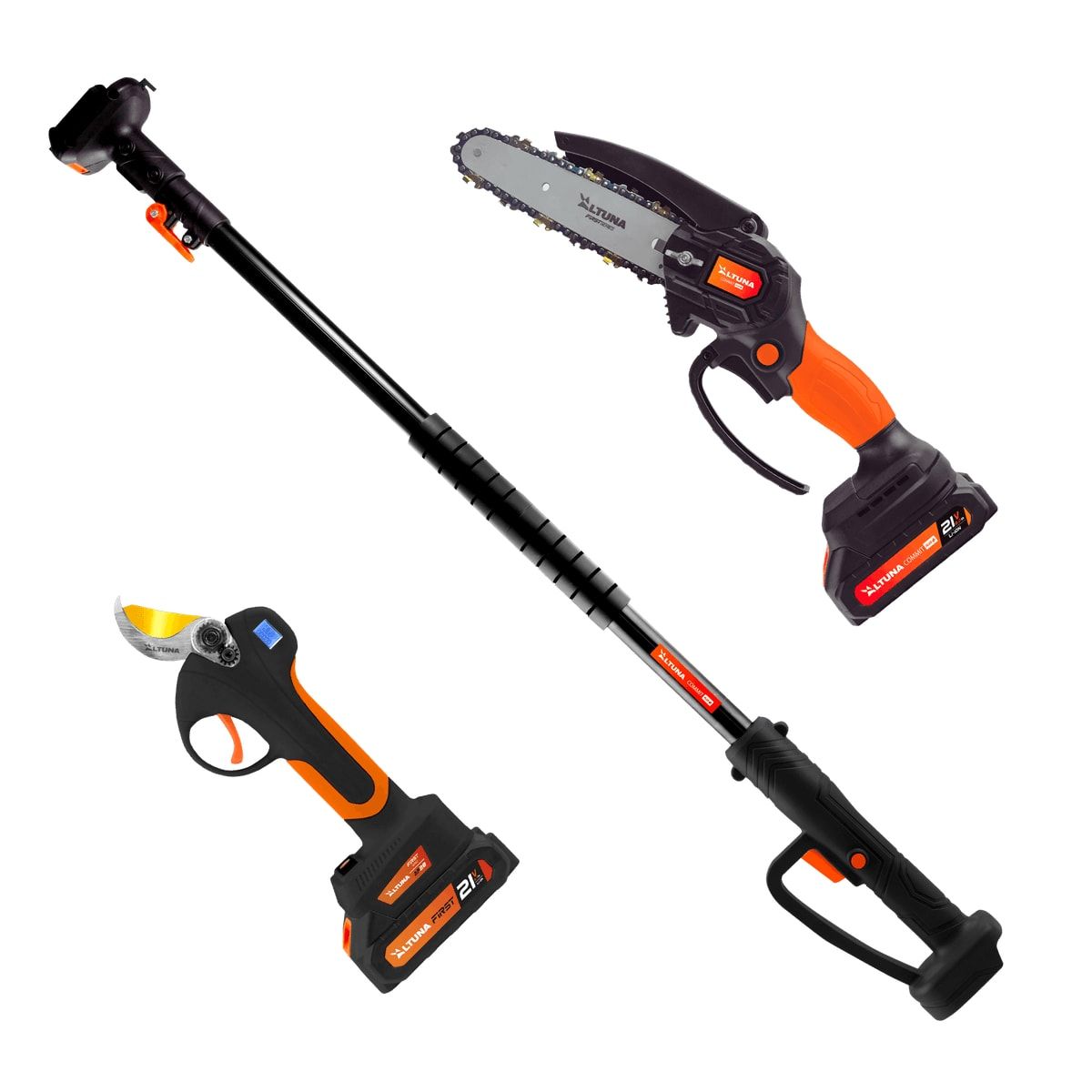 ALTUNA - Tijera De Podar Af28 Con Motosierra Af150 Y Pertiga Altuna Naranja