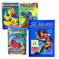 GENERICO - Pack silabario a color y libros de trazos
