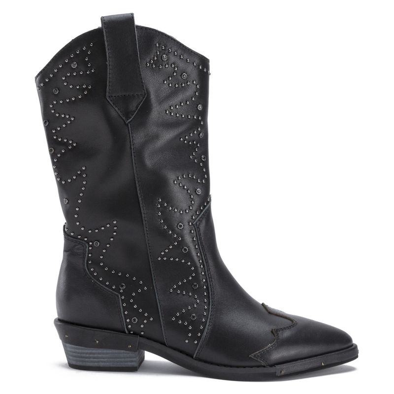 ALMA EN PENA - Bota Vaquera Mujer Cuero Negro Alma En Pena