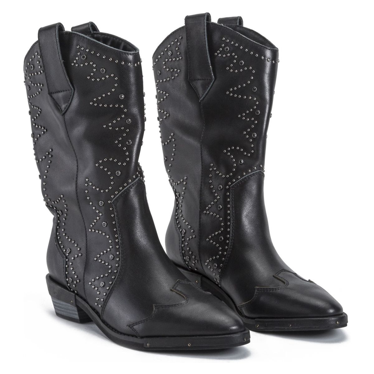 ALMA EN PENA - Bota Vaquera Mujer Cuero Negro Alma En Pena