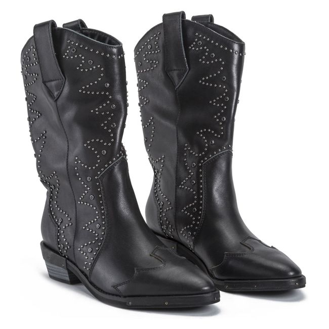 ALMA EN PENA - Bota Vaquera Mujer Cuero Negro Alma En Pena