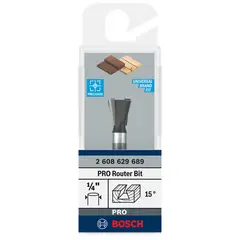 BOSCH - Fresa Cola De Milano PRO 15° Vástago 1/4'' Madera -