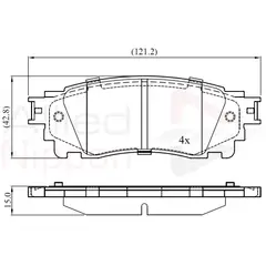 ALLIED NIPPON - Pastillas de Freno ADB02460 Traseras para Lexus NX, Lexus RX, Toyota RAV4