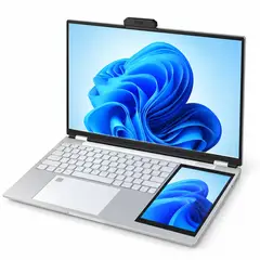 GENERICO - Laptop doble pantalla 15,6 y 7 táctil Intel N95 16GB RAM SSD 512GB con HDMI para presentaciones