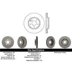 MOTAQUIP - Disco de Freno LVBD1032Z Delantero Par para Mercedes Benz