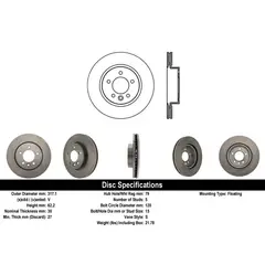 MOTAQUIP - Disco de Freno LVBD1082Z Delantero Par para Land Rover
