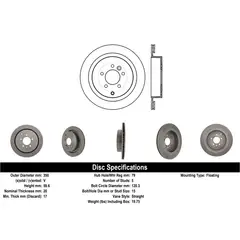 MOTAQUIP - Disco de Freno LVBD1194Z Trasero Par para Land Rover