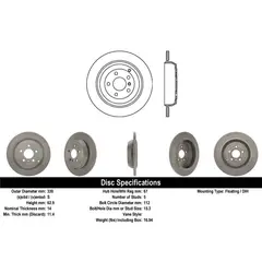 MOTAQUIP - Disco de Freno LVBD1238Z Trasero Par para Mercedes Benz