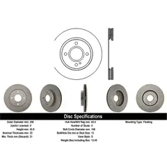 MOTAQUIP - Disco de Freno LVBD1348Z Delantero Par para Ford Ka, Ford Fiesta