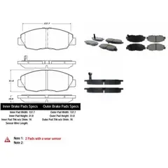 MOTAQUIP - Pastillas de Freno LVXL1295 Delanteras compatible con Honda Civic