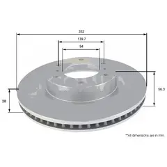 MOTAQUIP - Disco de Freno LVBD1618 Delantero Par para Mitsubishi Montero