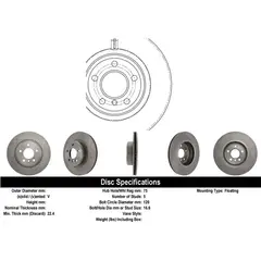 MOTAQUIP - Disco de Freno LVBD1677 Delantero Par para BMW 640i, BMW 520i, BMW 528i, BMW 523i