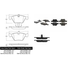 MOTAQUIP - Pastillas de Freno LVXL1715 Delanteras compatible con BMW 528i / 523i / 520i