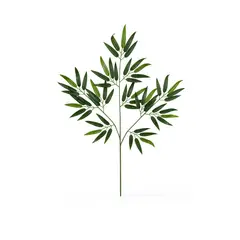 POLASUP - 61.5cm arbol artificial alta fidelidad tres ramas hojas bambú verde esmeralda