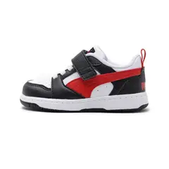 PUMA - Zapatillas Basketball Bebé Rebound V6 Rojas/Blancas