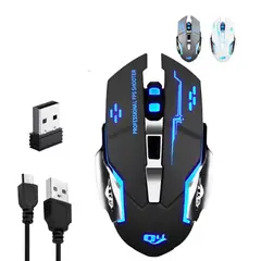 GENERICO - Mouse Gamer Inalámbrico Silencioso