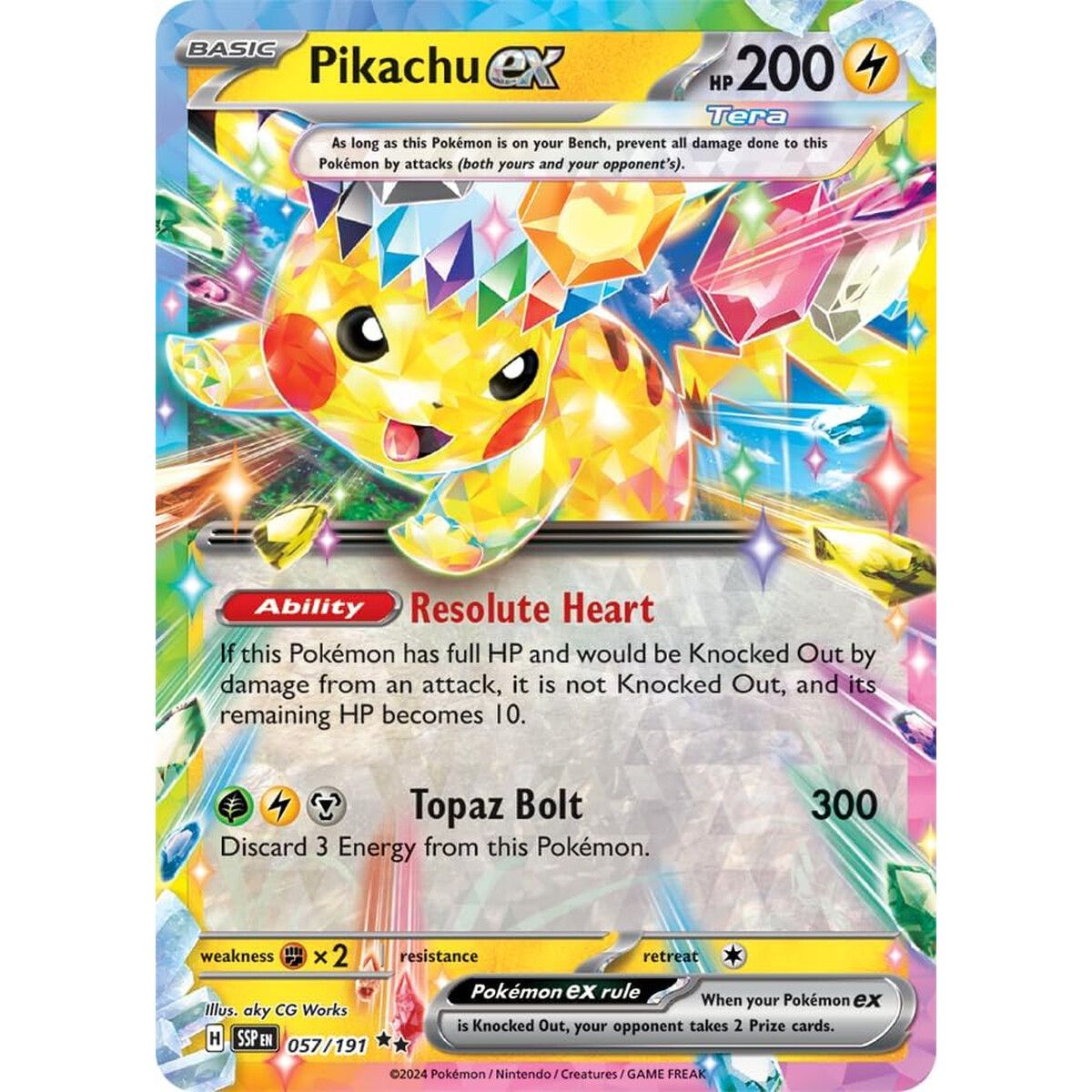 POKEMON - Carta Pokemon Pikachu ex Tera 057 191 Surging Sparks