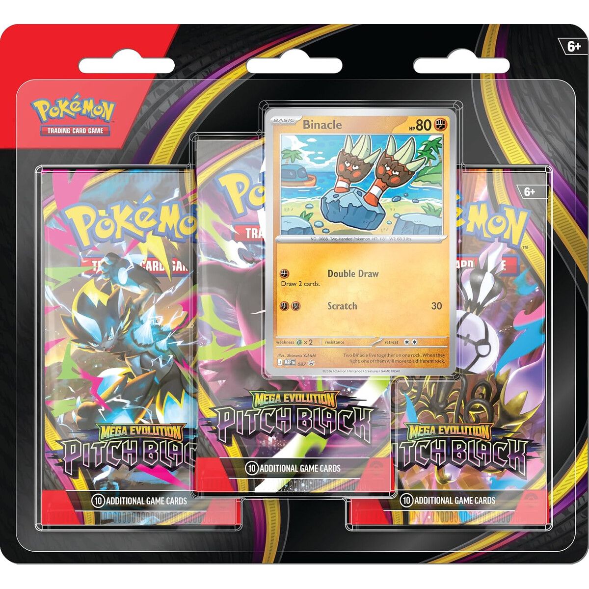 POKEMON - Pokémon TCG Mega Evolution Pitch Black 3 Booster Packs