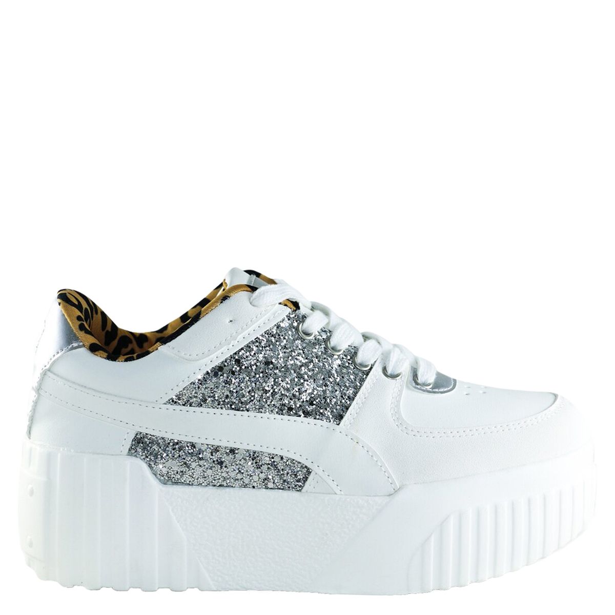 DINASTELLA - Zapatilla Urbana Mujer Rhinestones Blanco