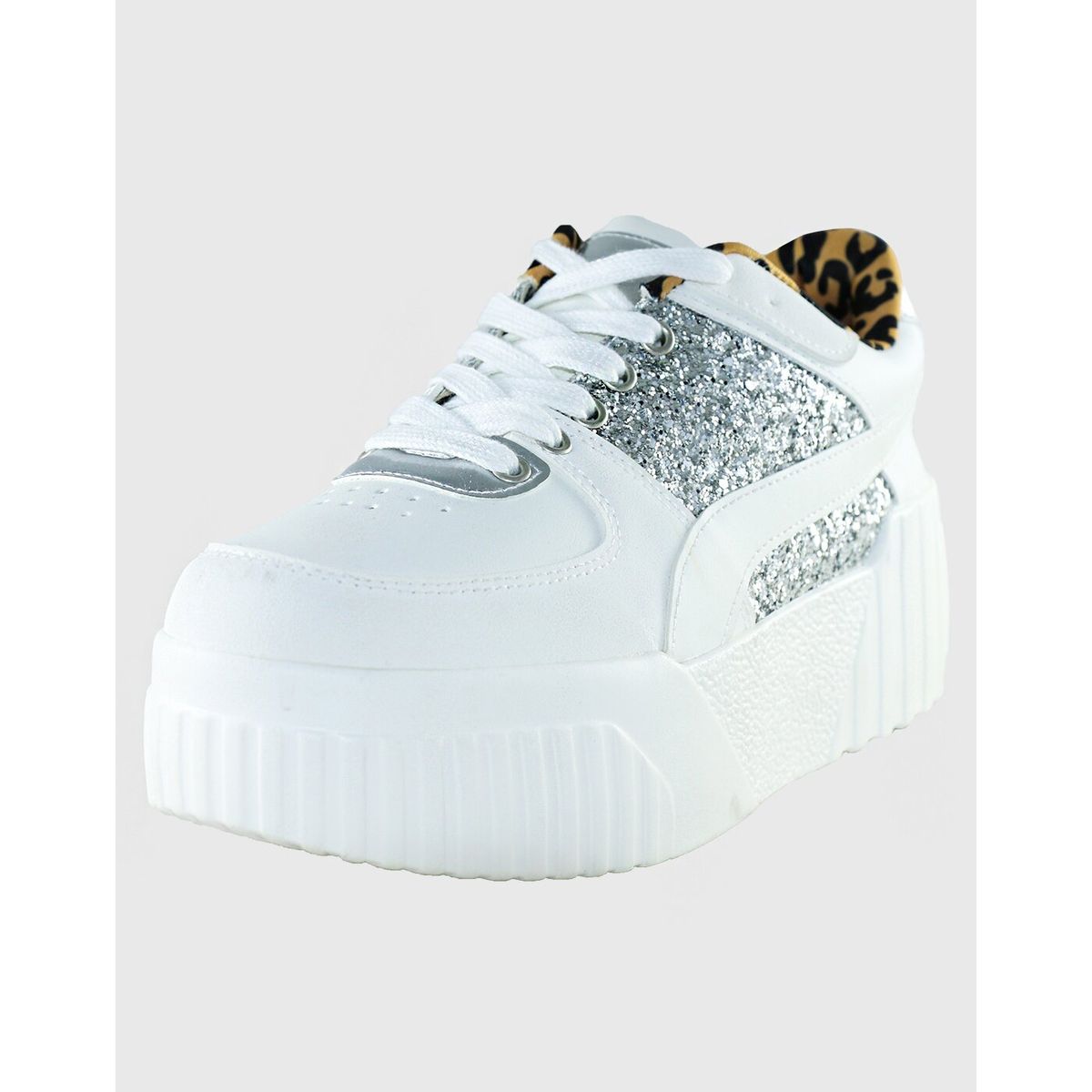 DINASTELLA - Zapatilla Urbana Mujer Rhinestones Blanco