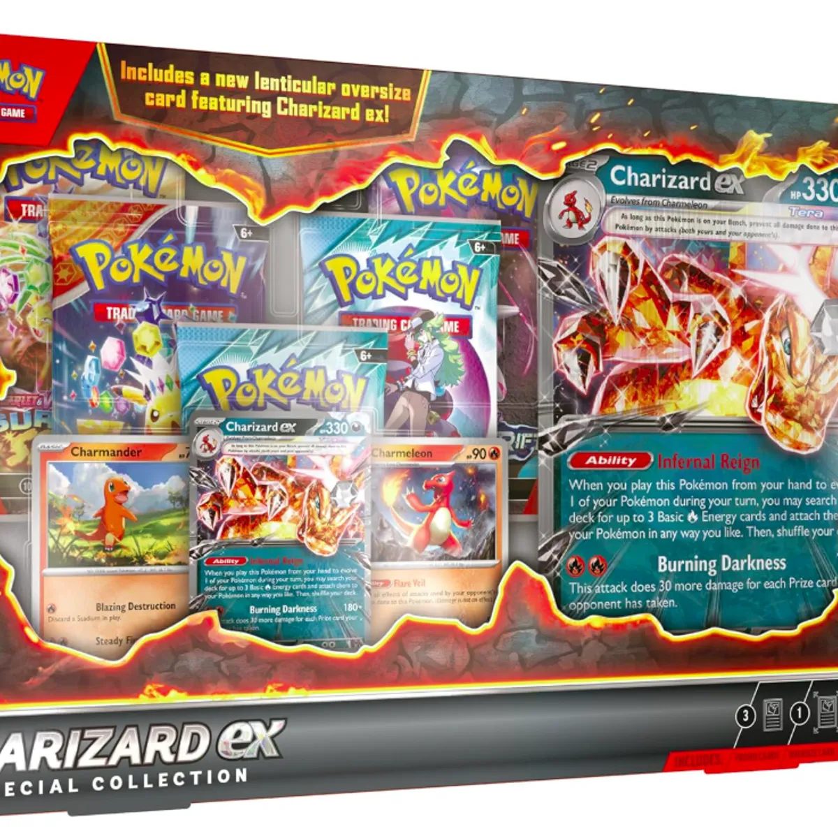 POKEMON - Pokemon TCG: Colección especial Charizard ex - 5 paquetes, promociones