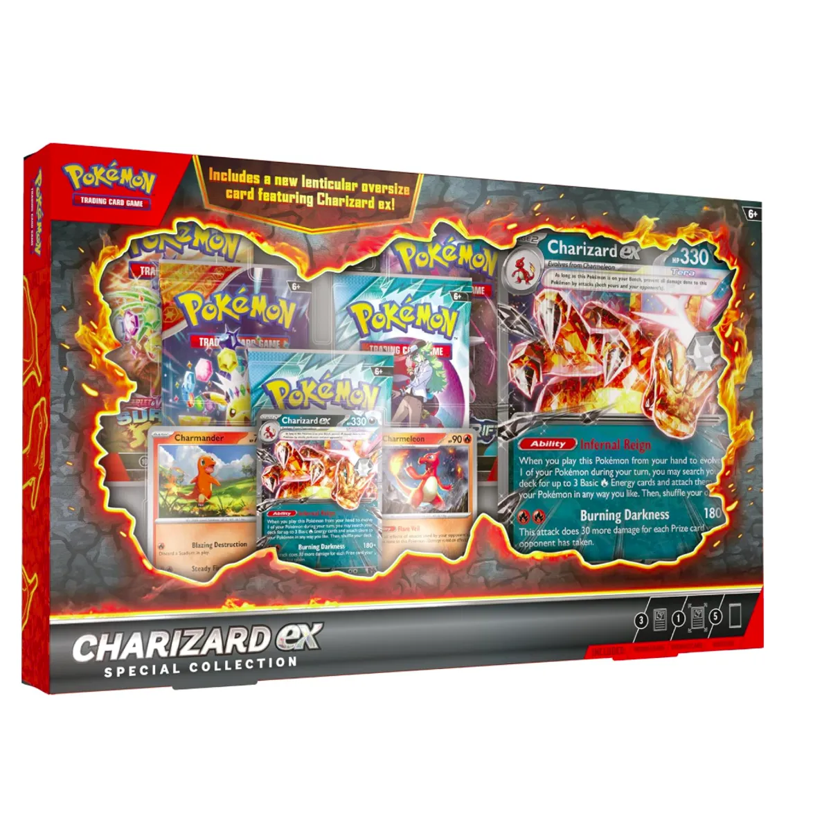 POKEMON - Pokemon TCG: Colección especial Charizard ex - 5 paquetes, promociones