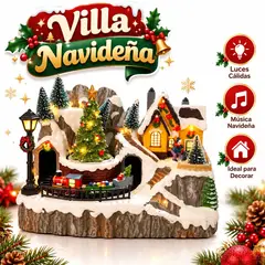 GENERICO - Adorno Navideño Villa Musical con movimiento | Villa Navidad con musica