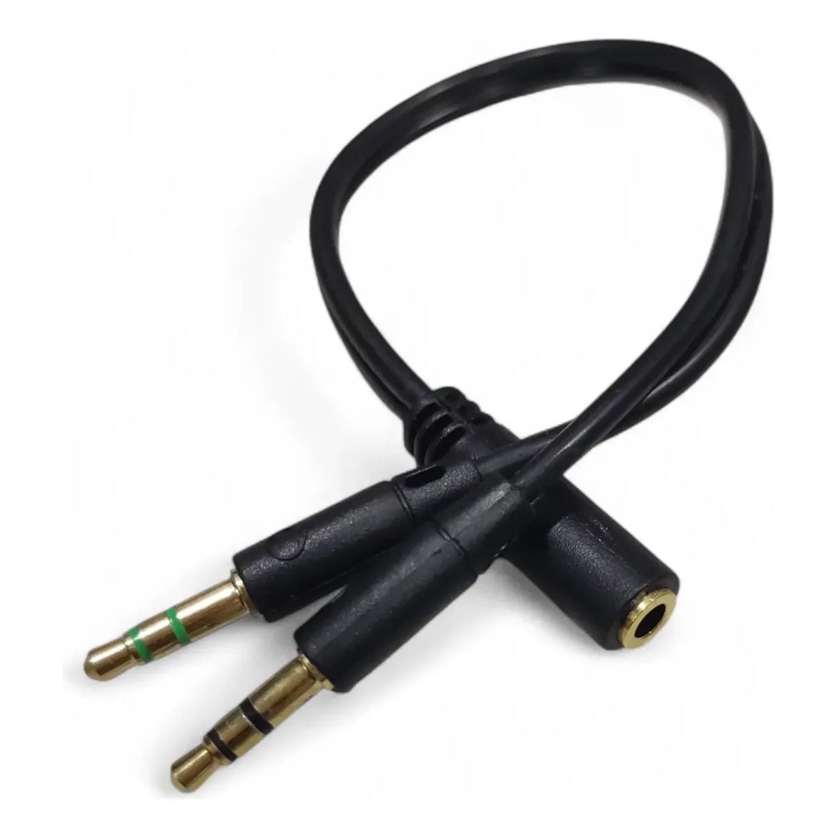 YOOKIE - Splitter Adaptador de Audio 3.5 mm 1 Hembra a 2 Machos Negro