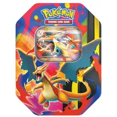 POKEMON - Lata coleccionable Pokémon con carta Mega Charizard ex y 4