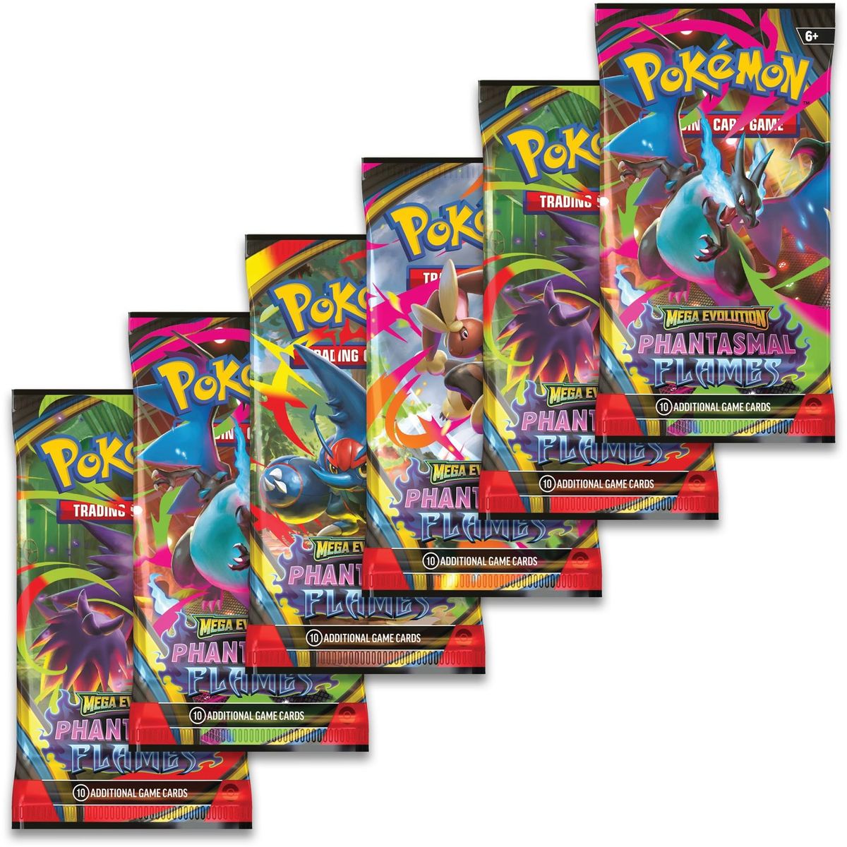 POKEMON - Juego de cartas Pokémon Phantasmal Flames 6 paquetes