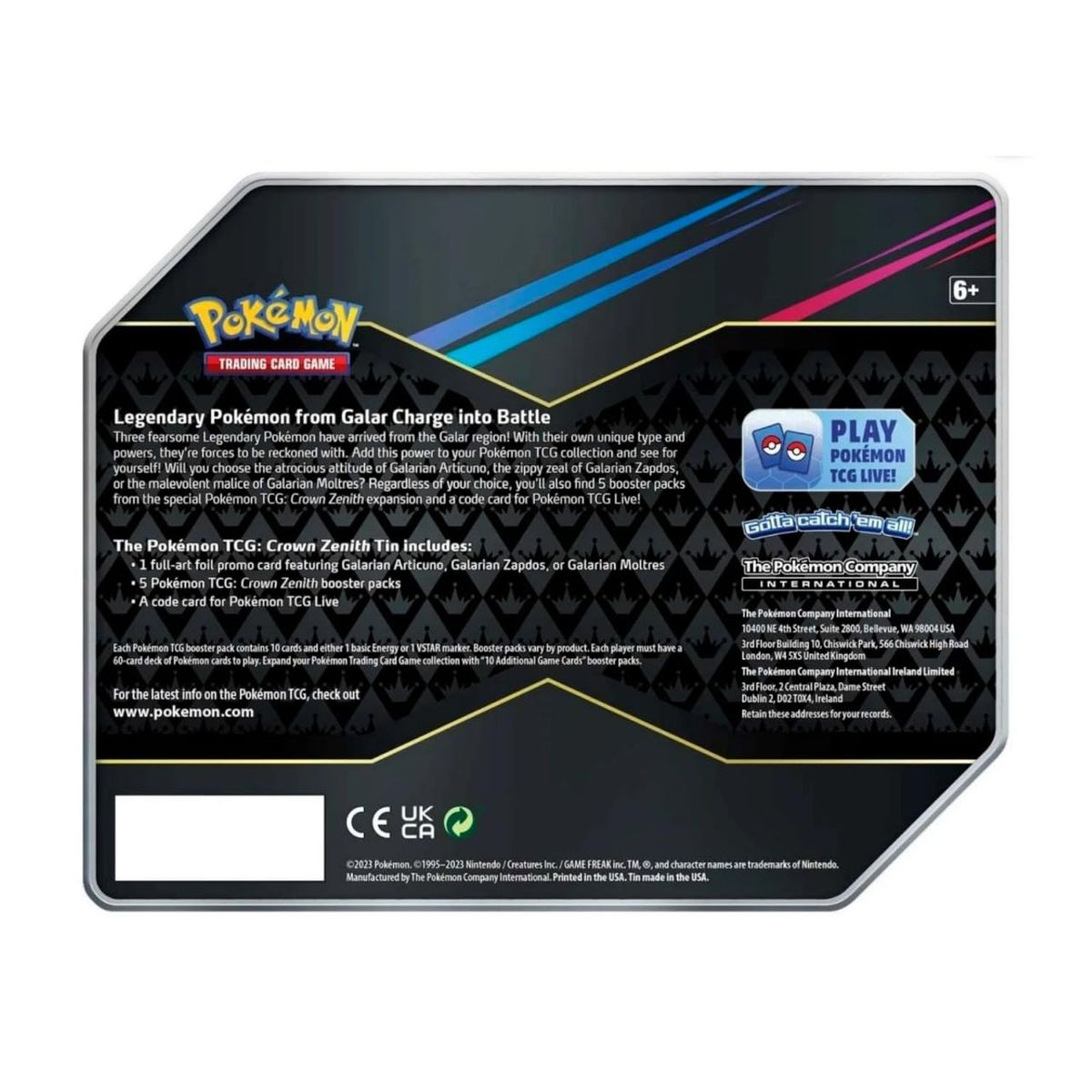 POKEMON - Set de lata de cartas coleccionables Pokémon Crown Zenith