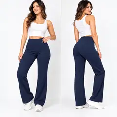 AAYO MODA - Pantalon Mujer Recto Scuba Cintura Alta Comodo y Elegante