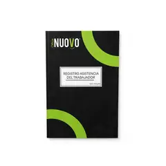 NUOVO - Libro Registro Asistencia Del Trabajador 100 Hojas Office Tapa Dura