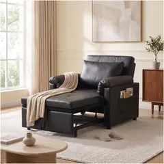 HOMER DESIGN - Sillón Cama Individual Extensible Reclinable 3 En 1 Compacto