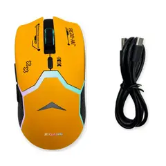 GENERICO - Mouse Gamer Inalámbrico Recargable Bluetooth 2.4 GHz USB-C RGB 8000 DPI