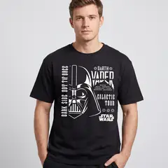 STAR WARS - Polera Manga Corta Hombre Darth Vader Negro