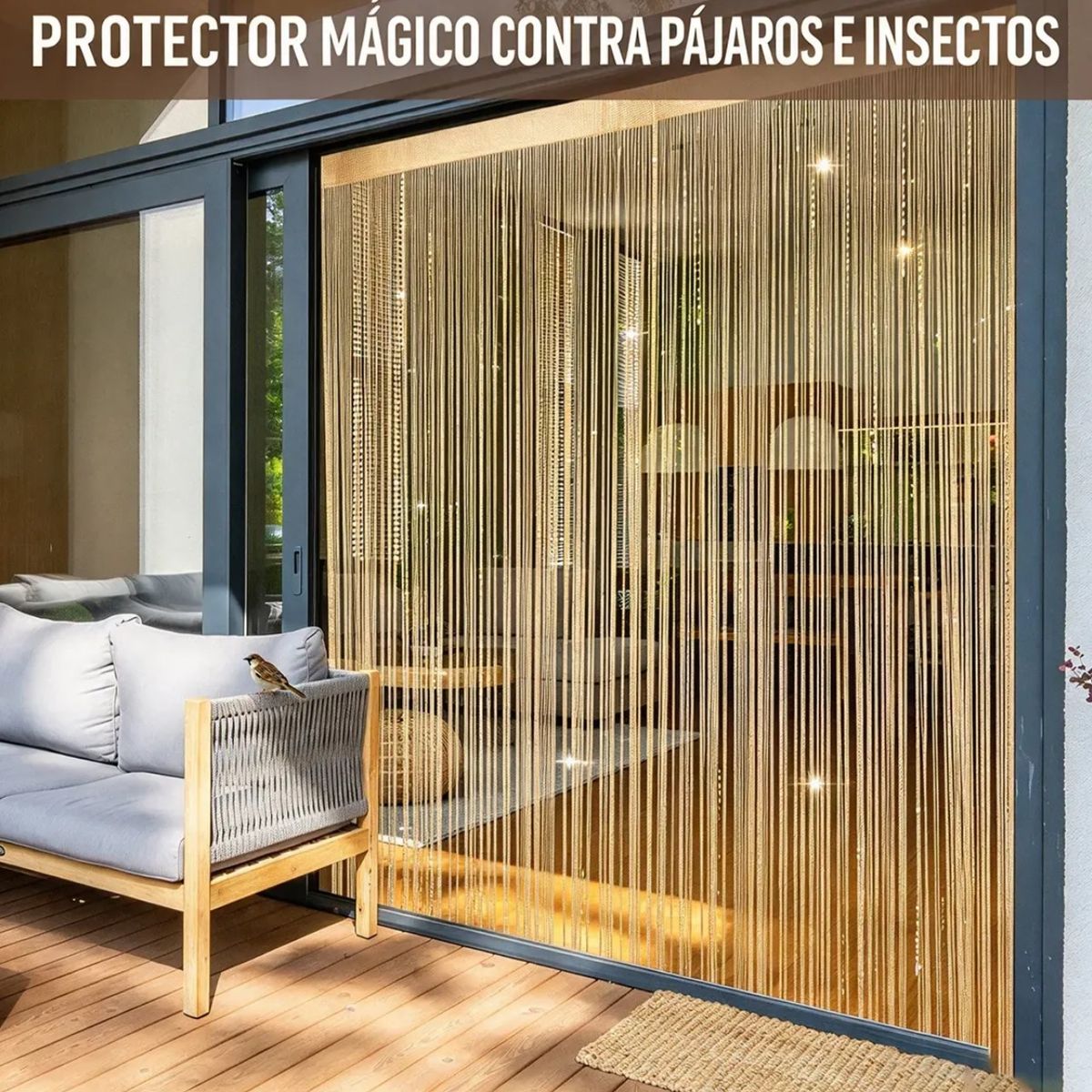 GENERICO - Espumoso Cortinas De Cuerdas Y Separador De Ambiente 2pk LABG