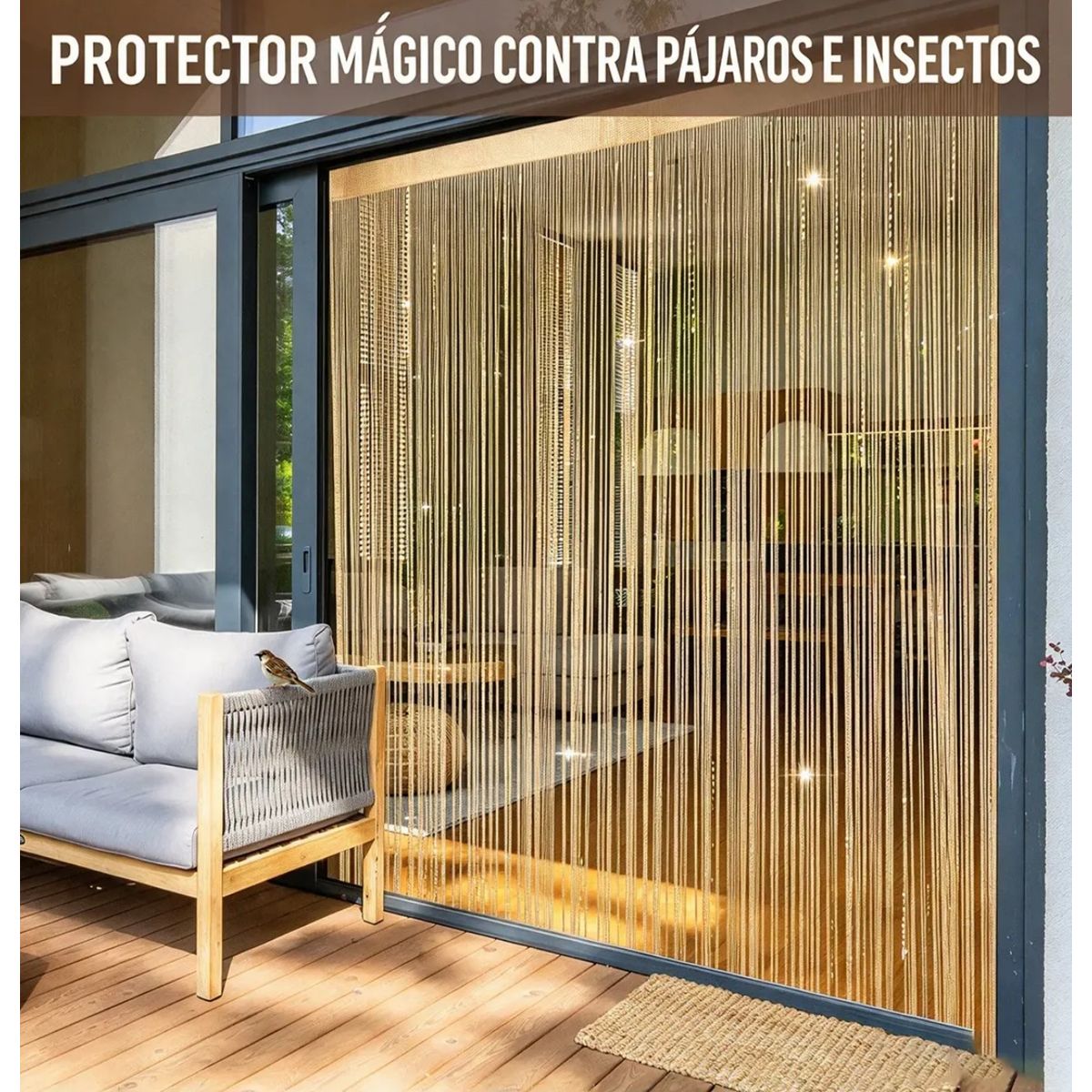 GENERICO - Espumoso Cortinas De Cuerdas Y Separador De Ambiente 2pk LABG