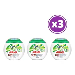 ARIEL - Pack Detergente En Cápsulas Pods 3en1 57 Unidades X3