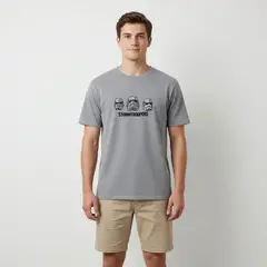 STAR WARS - Polera Manga Corta Hombre Espalda Gris Claro
