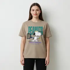 SNOOPY - Polera Manga Corta Mujer Tenis Arena
