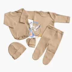 GENERAL - Ajuar 5 Piezas Liso Talla 0/3 Meses Blanco