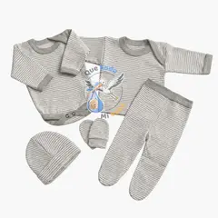 GENERAL - Ajuar 5 Piezas Liso Talla 0/3 Meses Blanco