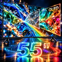 KUMARA - Smart TV QLED 55 Pulgadas 4K HDR10 Dolby Audio y Bluetooth